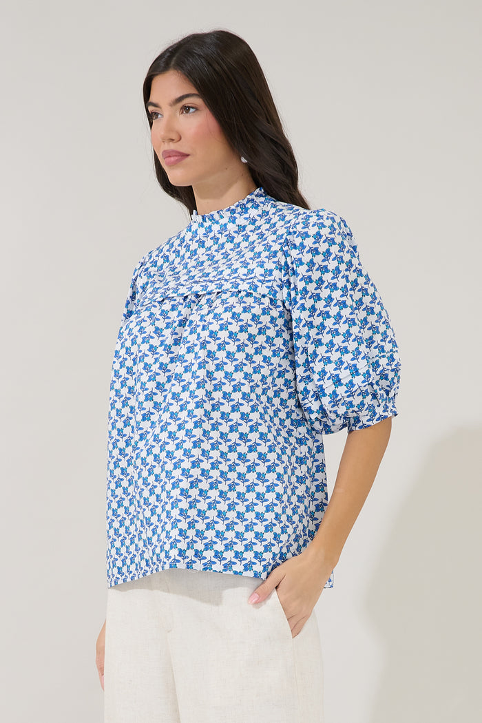 Ever After Mock Neck Blouse Floral