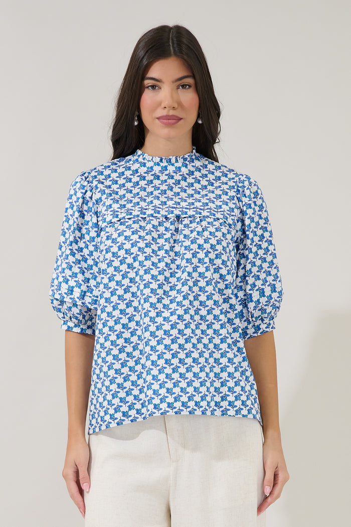 Ever After Mock Neck Blouse Floral