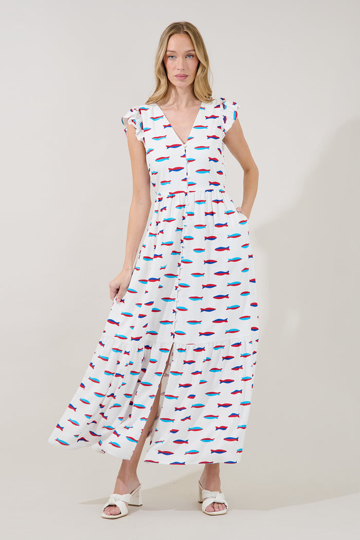 Evianna Flutter Maxi Dress Fresh Catch