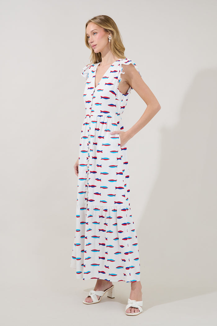 Evianna Flutter Maxi Dress Fresh Catch