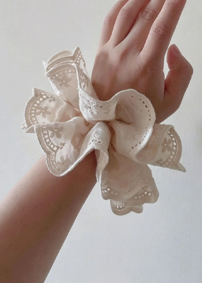 Eyelet Scrunchie - White