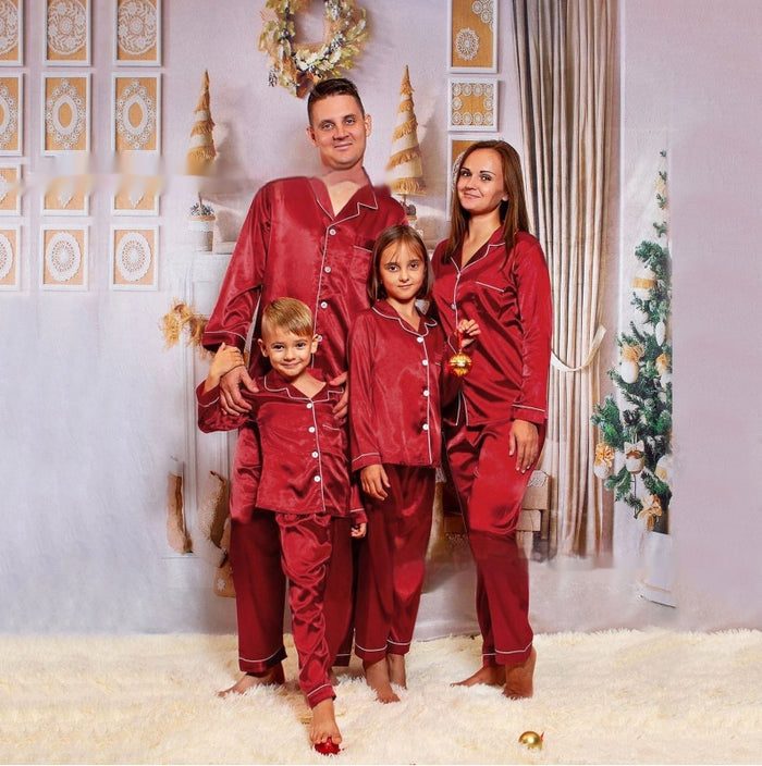 Family Matching Ice-Silk Pajamas – Cool & Comfy