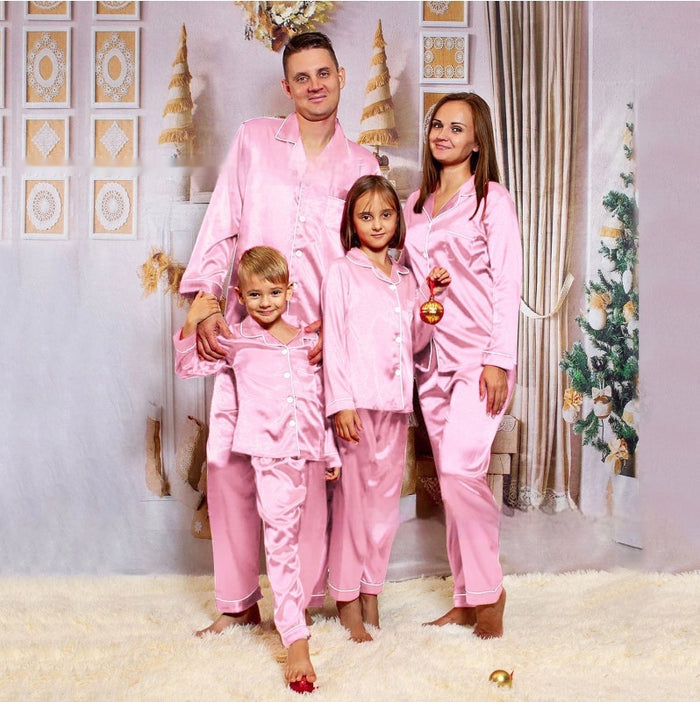 Family Matching Ice-Silk Pajamas – Cool & Comfy