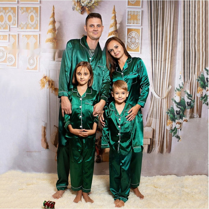 Family Matching Ice-Silk Pajamas – Cool & Comfy