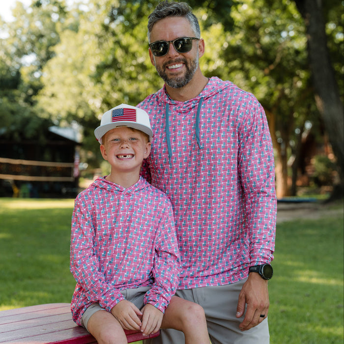 Father and Son Bundle - Performance Hoodie - American Flag Print