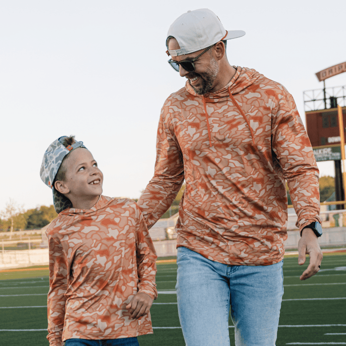 Father and Son Bundle - Performance Hoodie - Orange Texas Camo