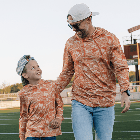 Father and Son Bundle - Performance Hoodie - Orange Texas Camo