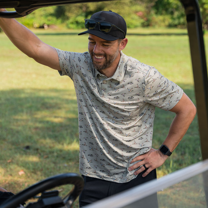 Father and Son Bundle - Performance Polo - Flying Ducks Green