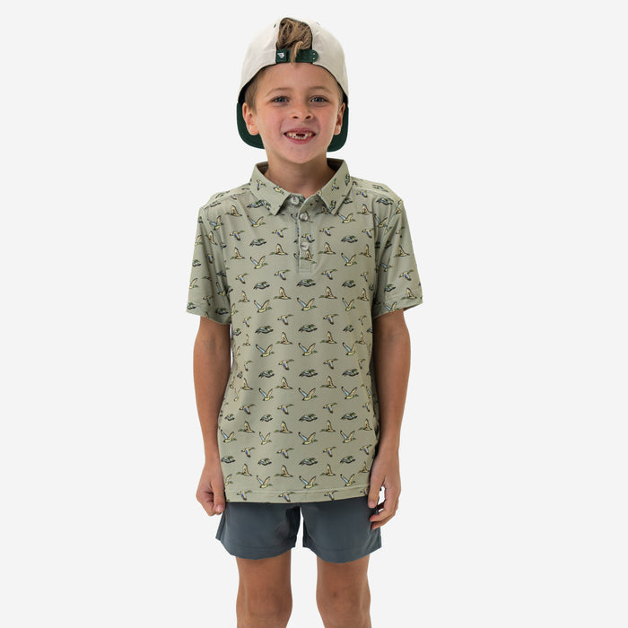 Father and Son Bundle - Performance Polo - Flying Ducks Green