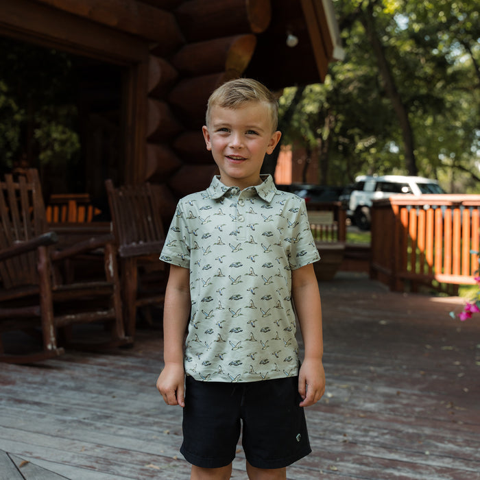 Father and Son Bundle - Performance Polo - Flying Ducks Green