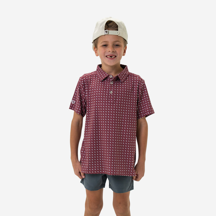 Father and Son Bundle - Performance Polo - Texas Maroon & Grey