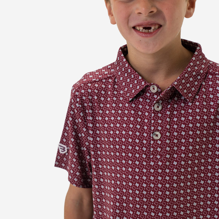 Father and Son Bundle - Performance Polo - Texas Maroon & Grey