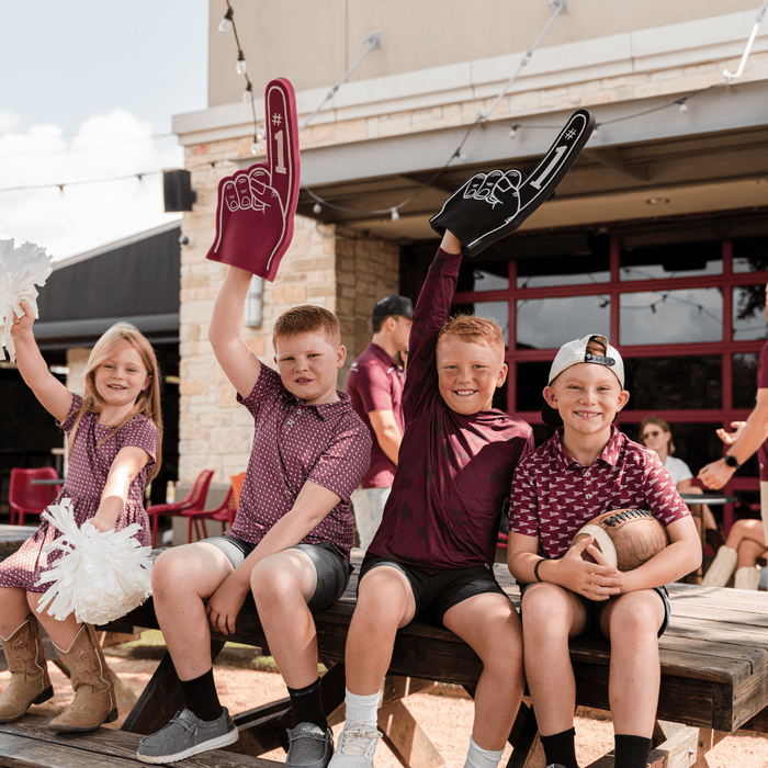 Father and Son Bundle - Performance Polo - Texas Maroon & Grey