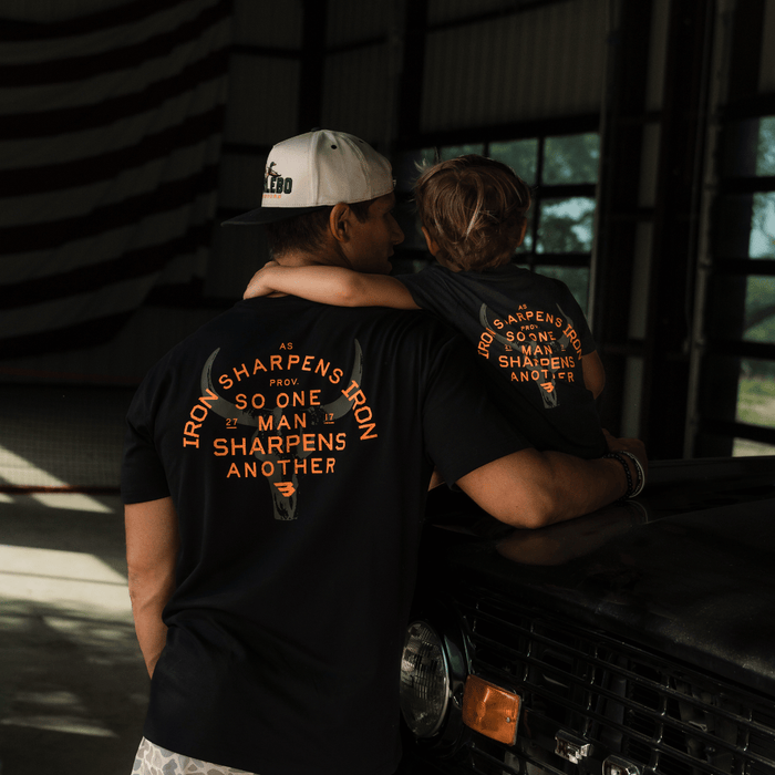 Father and Son Bundle - Short Sleeve Tee - Proverbs 27:17 - Black