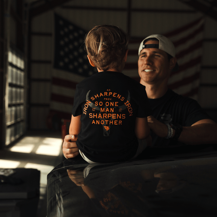 Father and Son Bundle - Short Sleeve Tee - Proverbs 27:17 - Black