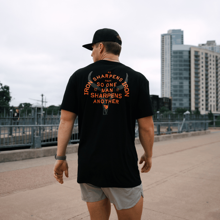Father and Son Bundle - Short Sleeve Tee - Proverbs 27:17 - Black