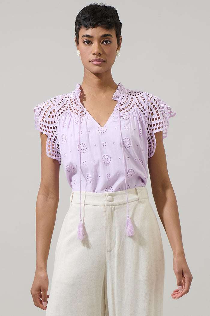Finna Lace Tassel Tie Top