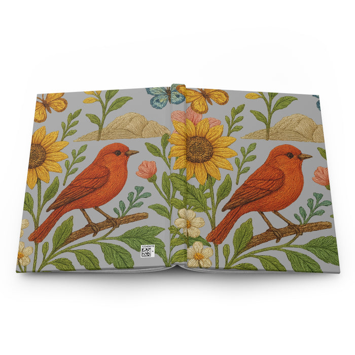 Hardcover journal with sewn casewrap binding and perforated pages