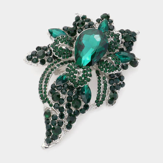 Style the Floral Crystal Pave Bouquet Brooch / Pendant exclusively at Born To Glam