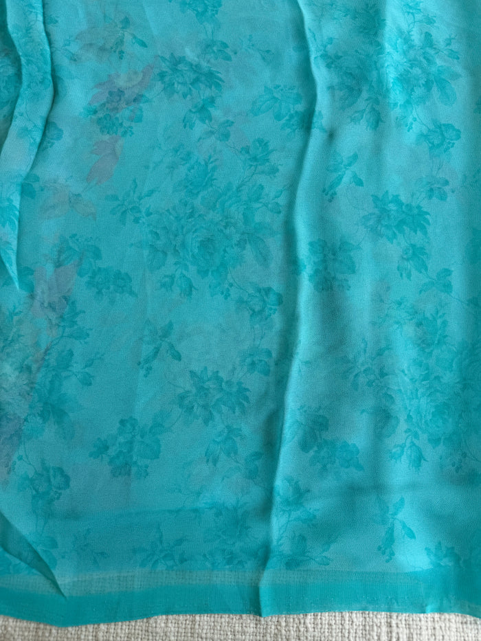 Floral printed georgette saree