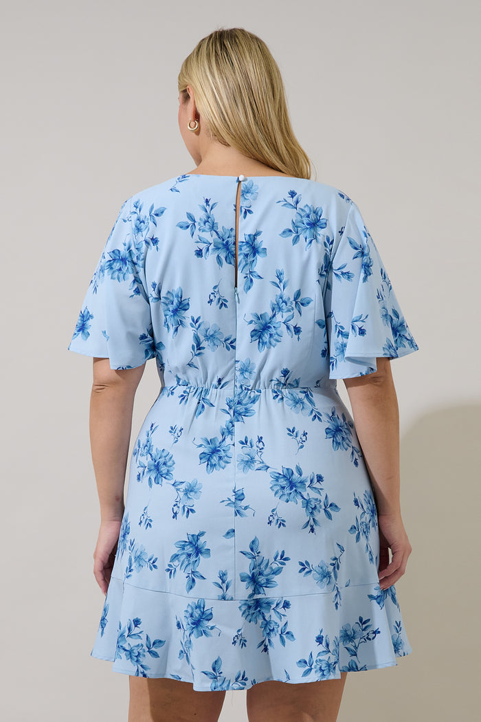 Flouncy Flare Mini Dress Frina Floral Curve