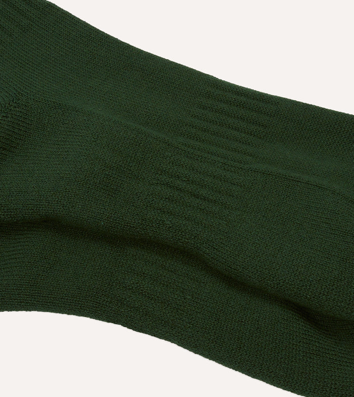 Forest Green Cotton Sports Socks