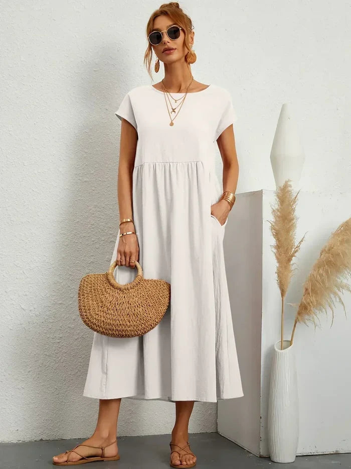 Gabrielle™ | Flowing Midi Dress with Timeless Elegance