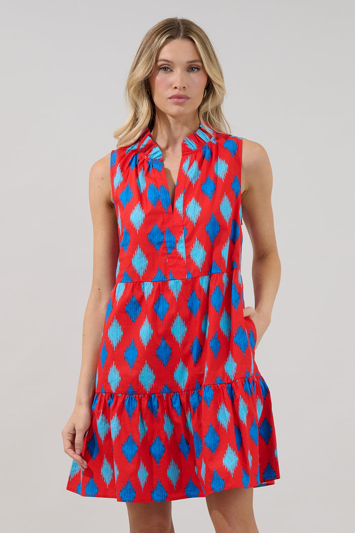 Gemmely Shift Mini Dress Abstract