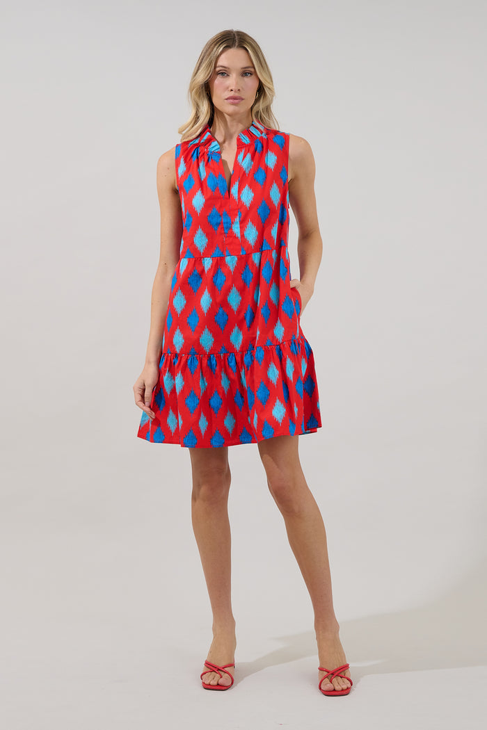 Gemmely Shift Mini Dress Abstract
