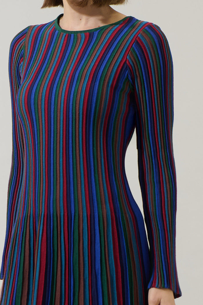 Genesis Rainbow Stripe Knit Mini Dress