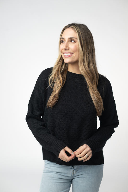 Gianna Pullover Sweater - Black by Michelle Mae