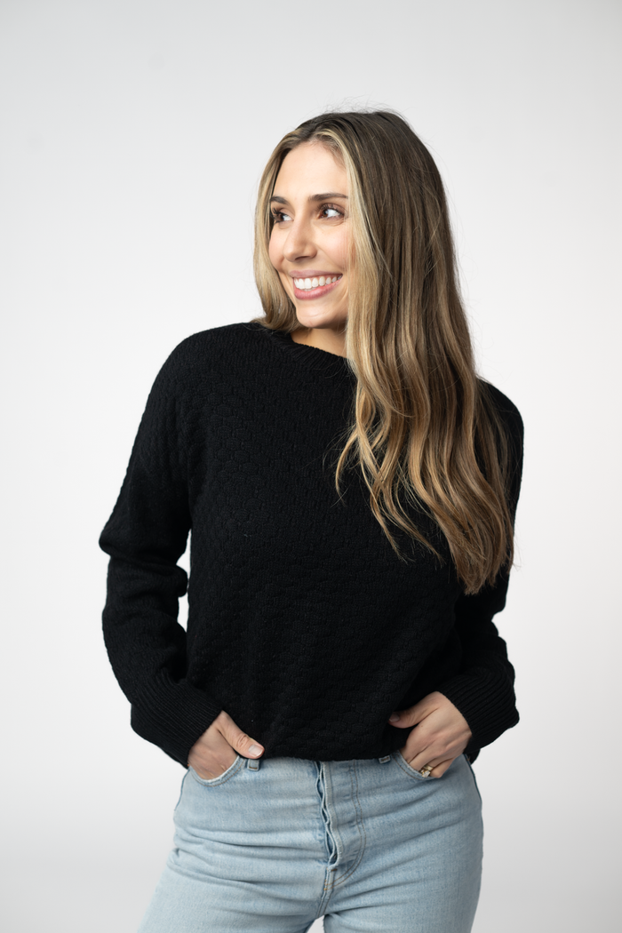 Gianna Pullover Sweater - Black by Michelle Mae