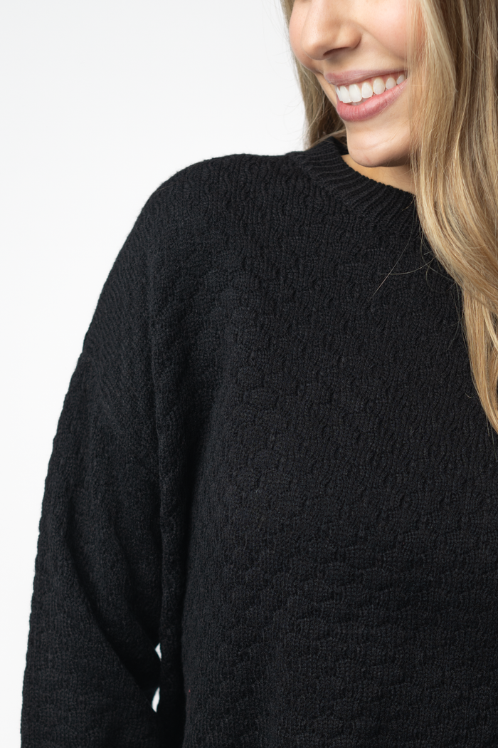 Gianna Pullover Sweater - Black by Michelle Mae