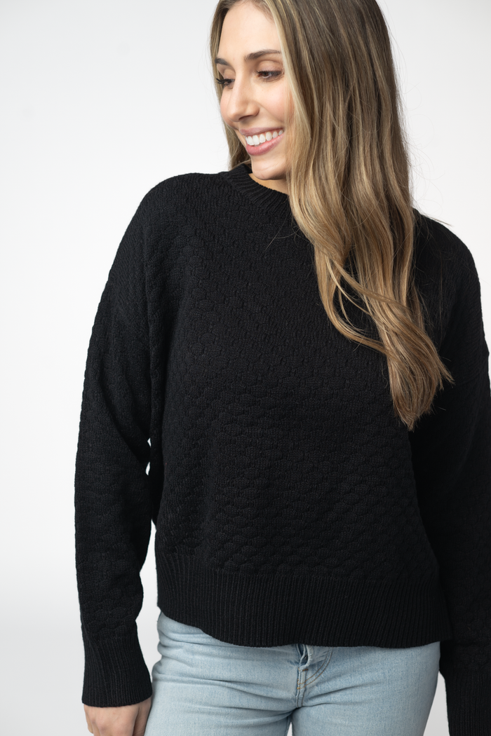 Gianna Pullover Sweater - Black by Michelle Mae