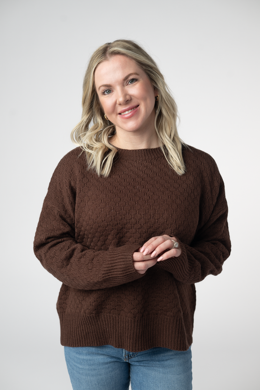 Gianna Pullover Sweater - Brown by Michelle Mae