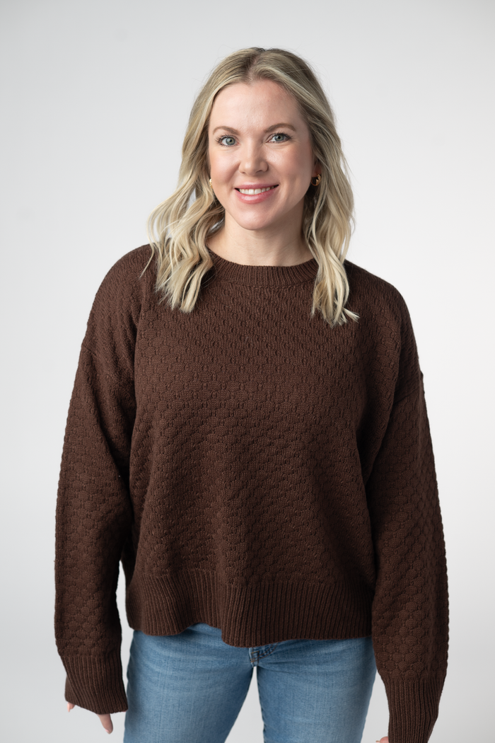 Gianna Pullover Sweater - Brown by Michelle Mae