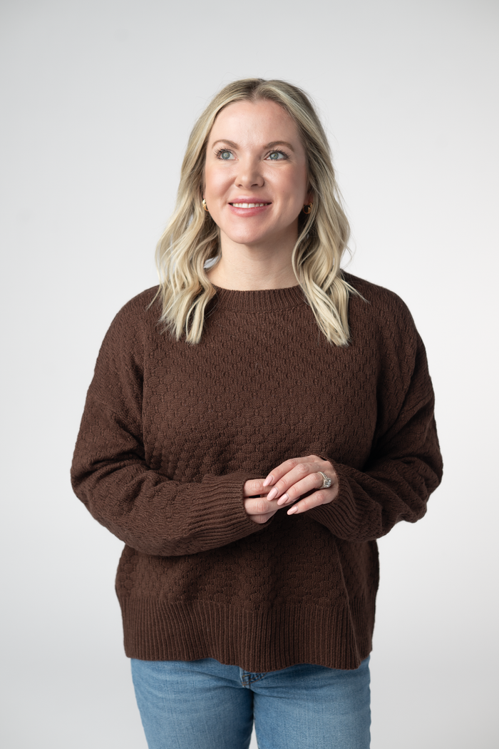 Gianna Pullover Sweater - Brown by Michelle Mae