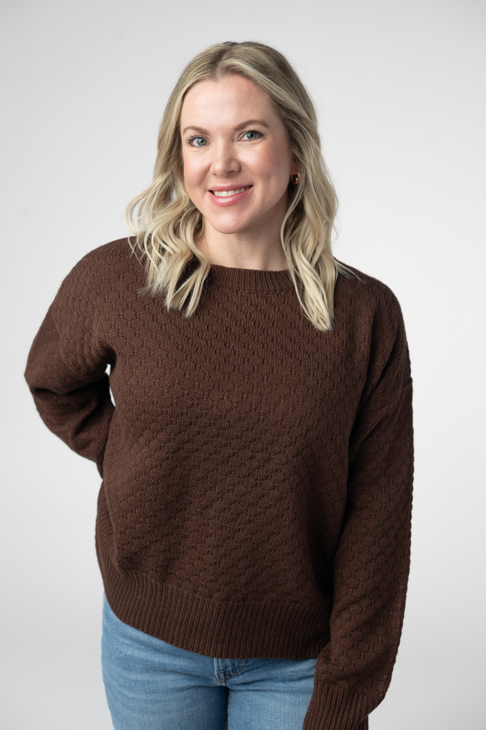 Gianna Pullover Sweater - Brown by Michelle Mae