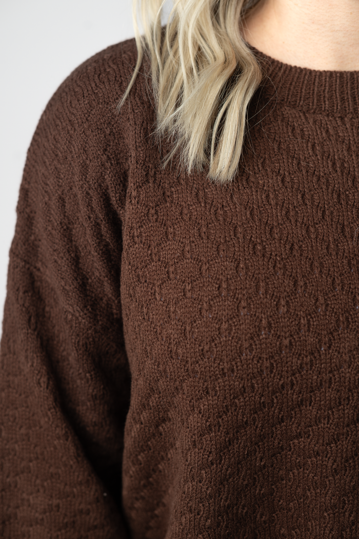 Gianna Pullover Sweater - Brown by Michelle Mae