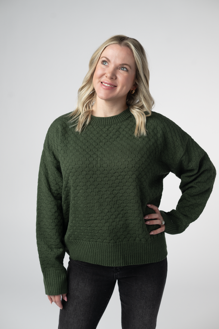 Gianna Pullover Sweater - Olive by Michelle Mae