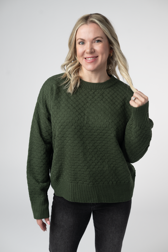 Gianna Pullover Sweater - Olive by Michelle Mae