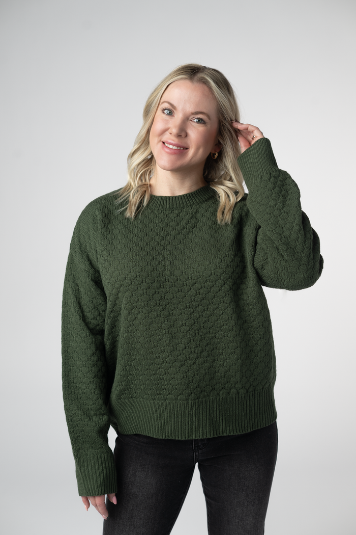 Gianna Pullover Sweater - Olive by Michelle Mae