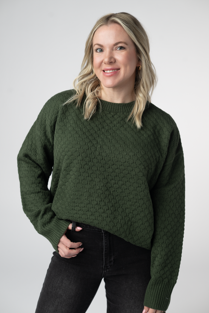 Gianna Pullover Sweater - Olive by Michelle Mae