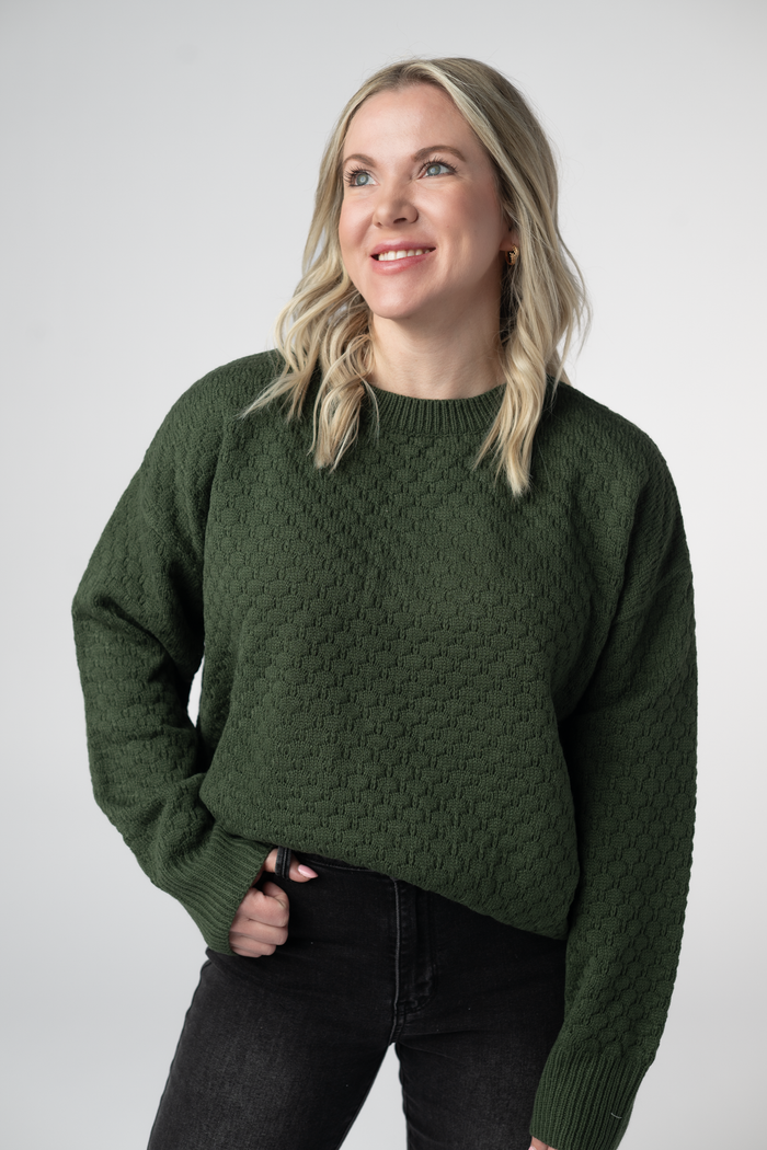 Gianna Pullover Sweater - Olive by Michelle Mae