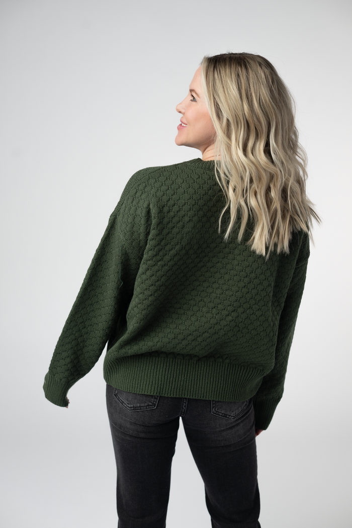 Gianna Pullover Sweater - Olive by Michelle Mae