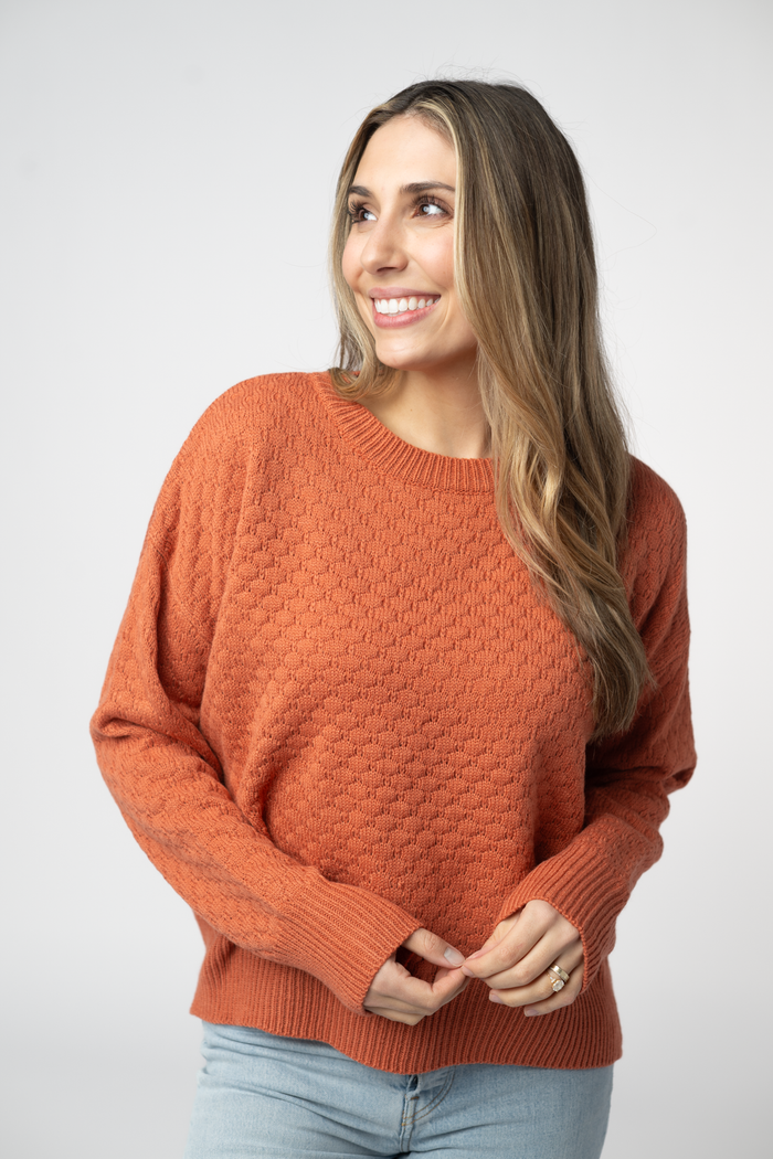 Gianna Pullover Sweater - Pumpkin by Michelle Mae