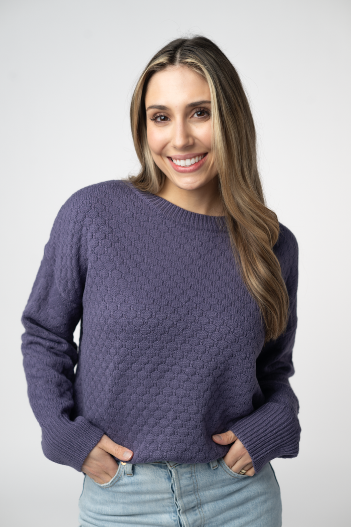 Gianna Pullover Sweater - Slate Blue by Michelle Mae