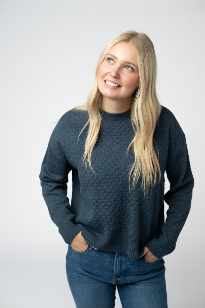 Gianna Pullover Sweater - Teal by Michelle Mae