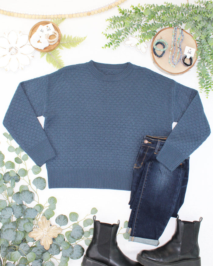 Gianna Pullover Sweater - Teal by Michelle Mae