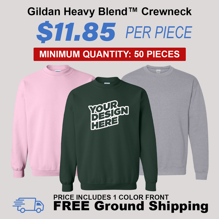 Gildan Heavy Blend Crewneck Sweatshirt Package (50 Piece Minimum)